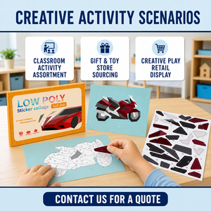 Kit Artistico Numerato con Adesivi Low Poly per Attività Bambini - Assortimento - Product Image 5