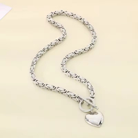 Ensemble de bijoux collier et bracelet en acier inoxydable plaqué or 18 carats en forme de cœur classique pour femmes