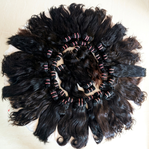 Extensions de cheveux humains Remy indiens vierges ondulés noirs naturels de 30 pouces TRP HAIR EXPORT, cheveux de temple de haute qualité pour tressage - Product Image 1