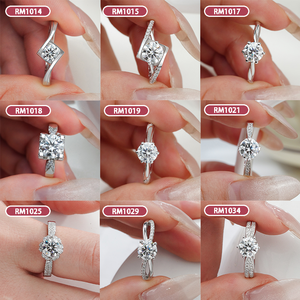 Anillo Solitario de Plata de Ley S925 con Moissanita de 1 Quilate D VVS1 para Mujer, Venta al por Mayor de Fábrica - Product Image 3