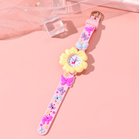 Montre à quartz en silicone pour fille, motif floral coloré et mignon, style dessin animé, nouvelle collection, vente en gros Fenyi