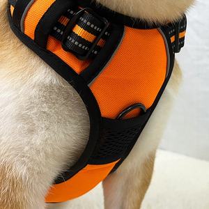 大型犬用ナイロン犬用ハーネスリーシュ小型ゴールデンレトリバーラボ固体厚手パッド入りベストスタイルペット用品 - Product Image 3