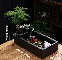 Fuente de Agua Circulante de Escritorio, Estilo Chino Moderno, Decoración de la Suerte y la Riqueza para Mesa de Té de Oficina, Regalo para Ceremonia de Inauguración