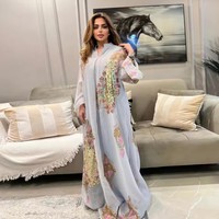 Robes de soirée musulmanes en gros avec broderie perlée luxueuse, Halabia Dubaï Abaya Maxi Vêtements pour femmes