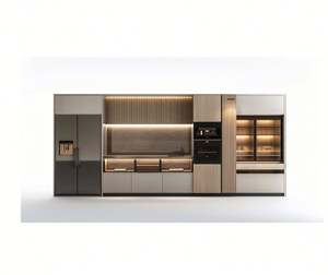 ตู้ครัวแยกส่วนหรูหราทันสมัยไม้โอ๊คกันน้ำและเป็นมิตรกับสิ่งแวดล้อมพร้อมประกอบ - Product Image 4