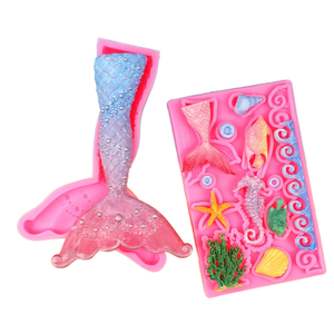 Ocean serie 2 stili fondente stampo in Silicone per alghe mare pesce conchiglia di mare strumenti per torta al cioccolato - Product Image 1