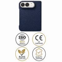 Étui en cuir véritable certifié LWG REACH pour iPhone Duo, texture grainée, coque de protection fine, logo personnalisé, usine avec 18 ans d'expérience