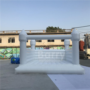 Videur gonflable en PVC blanc extérieur commercial Combo enfants adultes Moonwalk château sautant plein d'entrain avec toboggan pour les fêtes - Product Image 2