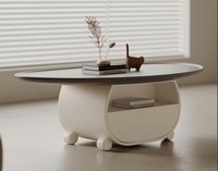 Table basse minimaliste et luxueuse pour la maison, petite unité de meuble TV, table à thé style nuage crème