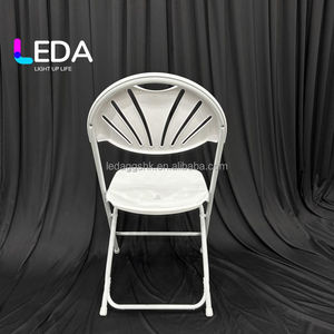 Silla Plegable Apilable de Plástico Blanco para Eventos, Bodas y Banquetes al Aire Libre, Marca LEDA, Venta al Por Mayor - Product Image 4