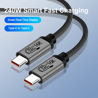 Cable de Carga Rápida USB4.2 de 240W, 16K60hz, 8k120hz, 80Gbps, Tipo-C a Tipo-C, con Revestimiento de Nailon, Suministro Directo de Fábrica, OEM, ODM