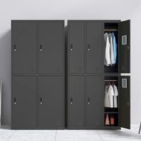Armoire de Rangement Moderne en Acier Verrouillable à Prix d'Usine, Personnalisable pour Maison, École, Salle de Sport, Hôpital, 4 Portes avec Revêtement Écologique