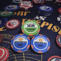 Jetons de poker en céramique NFC QINLONG LUXURY 40MM NOUVEAU DESIGN - LOGO PERSONNALISÉ ÉCOLOGIQUE ET DURABLE pour UTILISATION AU CASINO
