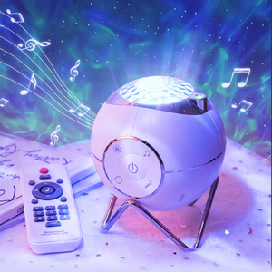 <span class=keywords><strong>Proyector</strong></span> de galaxia láser LED moderno, luz nocturna blanca, música, <span class=keywords><strong>proyector</strong></span> de estrellas inteligente para lámpara de mesa decorativa, Luna con Control remoto - Product Image 3