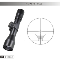 Lunette de chasse pour arbalète 4x32 optique non-illuminée HD réglable étanche avec base de montage 11 mm en alliage d'aluminium