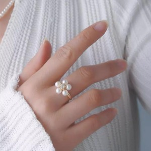 10766DIY <b>Pearl</b> Accessories S925 Silver Ring Empty <b>Set</b> Butterfly Silver Jewelry <b>Set</b> with 6-9mm Round Flat Beads - Product Image 3