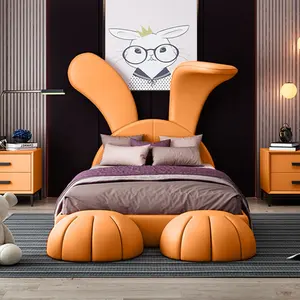 Camas Modernas Individuales Infantiles Muebles Tapizados Cama de Princesa Para Niña - Product Image 4