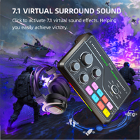 Cartes son audio de studio d'enregistrement PC RGB Fifine SC8, mélangeurs externes XLR, streaming en direct, interface de mixage audio USB pour jeux