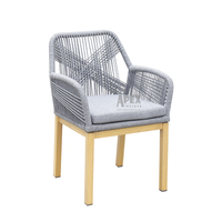 Restaurant Moderne Meubles de Jardin Grain de Bois Corde en Aluminium Tissage Chaise d'Extérieur Moderne