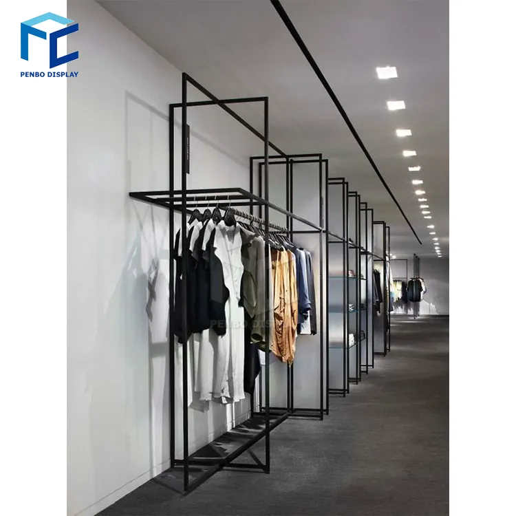 الجدار التجاري وحدات رفوف الملابس تجهيزات تخزين لعرض الملابس