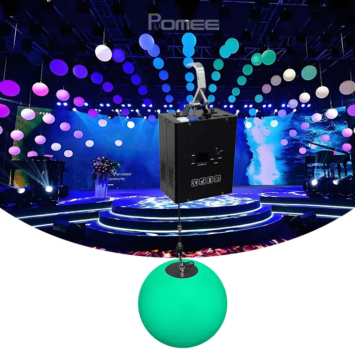 Full Color RGBW 4in1 Floating Ball Effect LED Kinetic Light Sphere Lifting System For Concert Events Show Stage Matrix Lighting