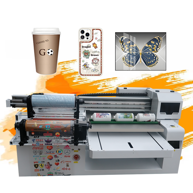Uv Printer 60x90cm Digital Led Uv Printer for Printing Shops 6090 Pro Auto Uv Roll Dtf Flatbed Inkjet Printer Printing Machine
