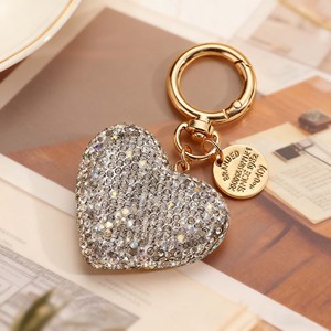 Hot Bán Chìa Khóa Xe Mặt Dây Chuyền Trang Trí Món Quà Mới Tùy Chỉnh Thời Trang Sang Trọng Kim Loại Đầy Đủ Kim Cương Trái Tim Keychain Bán Buôn - Product Image 6