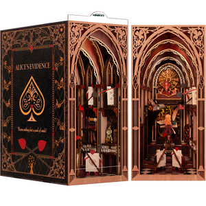 Minicity DIY 3D bằng gỗ Câu Đố cuốn sách Nook kit thu nhỏ LED ánh sáng trang trí bookend kệ sách thu nhỏ Dollhouse chèn - Product Image 1