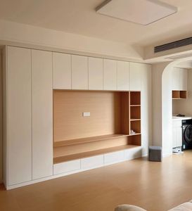 ตู้เก็บทีวีไม้เนื้อแข็งสไตล์ครีมที่ทันสมัย - Product Image 3