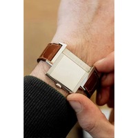 Reloj Deportivo Cuadrado 2025 con Correa de Cuero Genuino Marrón, Resistente al Agua, Edición Limitada, Unisex, para Mujer, con Cristal de Zafiro