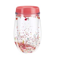 Gobelet en plastique à double paroi avec paillettes, en forme d'œuf, réutilisable, avec paillettes scintillantes, pour fêtes, tasse de voyage pour boissons froides de qualité alimentaire