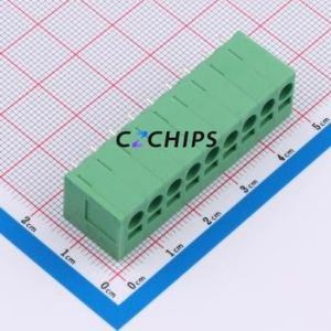 DB241V-5.0-9P-GN Spring Terminal Block Through hole Component (THT),P=5mm Connector 1x9P 5mm Green 9P - Product Image 1