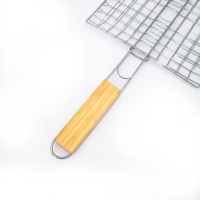 Kit de pince à main en fil de fer antiadhésif résistant à la chaleur pour grillades carrées de poisson et poulet, outil de barbecue le plus vendu