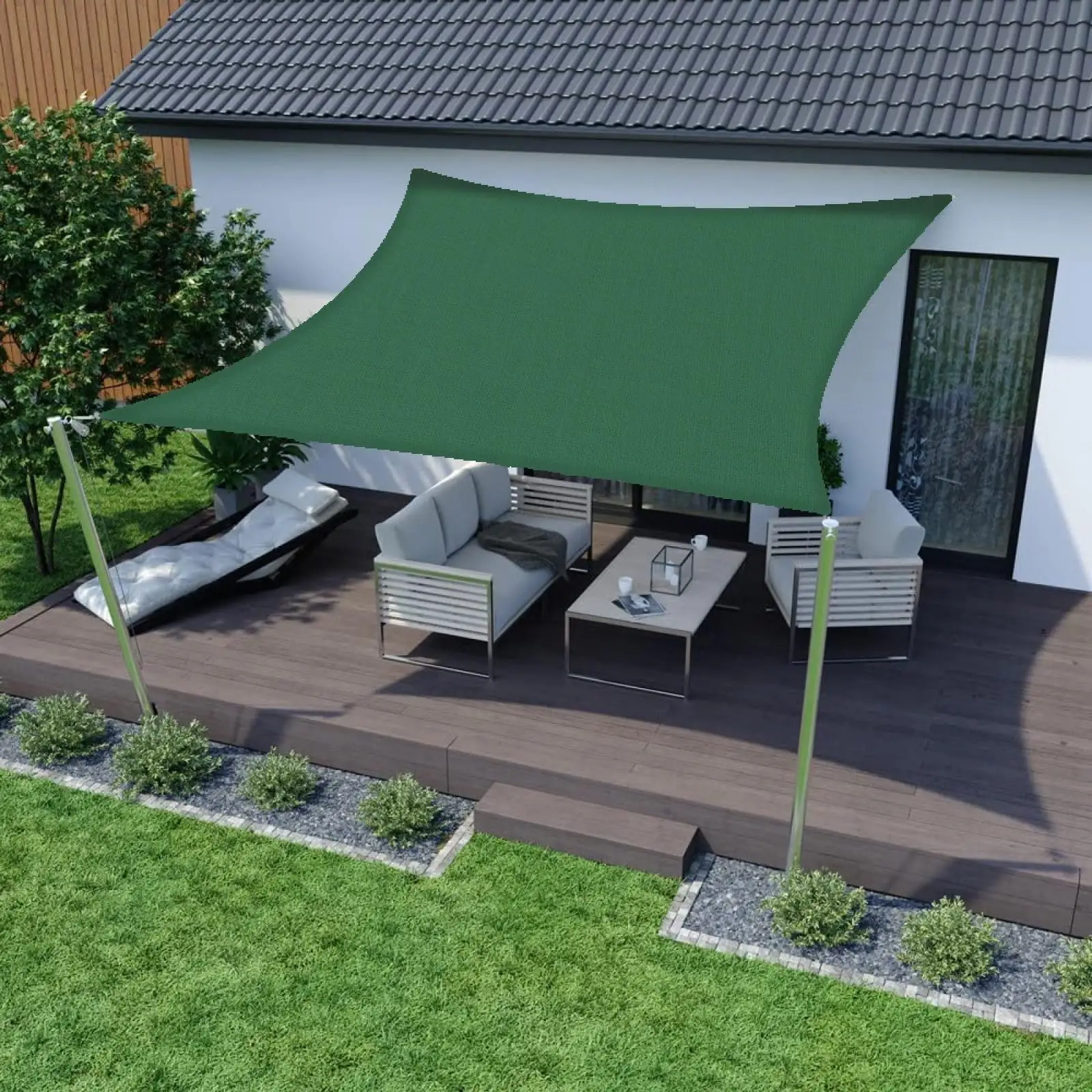 Pode cobrir cinco ou seis pessoas Sun Shade Sail Outdoor Ultrawide Range Sturdy Materiais impermeável Shade Sail