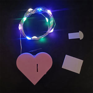 10英尺情人节铜线发光二极管仙女灯电池操作心形细串DIY婚礼派对 - Product Image 4