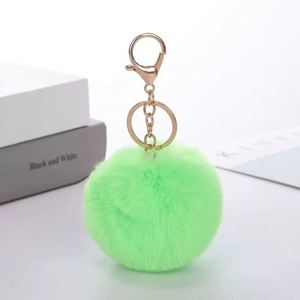 Porte-clés en fausse fourrure de lapin Rex, boule de 8 cm, peluche MC-022, pendentif de sac, accessoires vestimentaires, décoration suspendue, vente en gros - Product Image 3