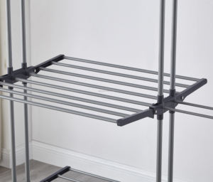 Tendedero de Ropa Plegable Vertical de Metal Desmontable, Tendederos Retráctiles con Zapatero, Diseño Funcional <span class=keywords><strong>ISA</strong></span>-M6033C - Product Image 5