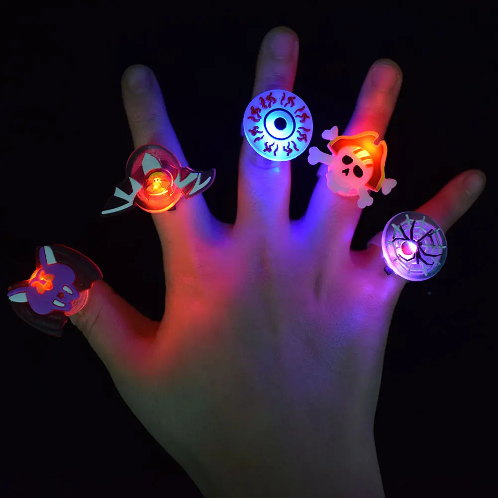 Halloween Kerst Ring Gloeiende Ring Schattige Cartoon Ring Speelgoed Kinderen Speelgoed