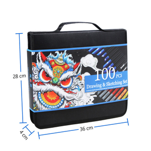 Xin Bowen, ensemble d'art professionnel de 100 pièces, crayons à <span class=keywords><strong>dessin</strong></span>, crayons de couleur, avec carnet de croquis <span class=keywords><strong>pour</strong></span> débutants - Product Image 5