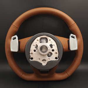 Volant Lenkard personnalisé en cuir <span class=keywords><strong>marron</strong></span> pour Audi A3 A4 A5 A6 A7 C6 C7 C8 S3 S4 S5 S6 S7 B7 B8 B9 RS3 RS5 RS6 Q5 Q7 - Product Image 2