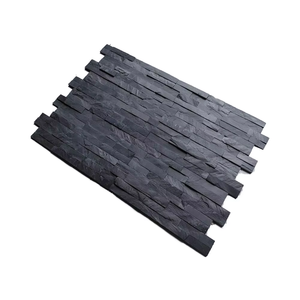 Rivestimento Murale 3D <span class=keywords><strong>in</strong></span> Ardesia Nera per Interni ed Esterni, Resistente all'Erosione e agli Acidi, Finitura Lucida, <span class=keywords><strong>Pietra</strong></span> Decorativa per Uso Esterno - Product Image 1