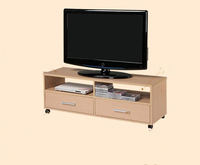 Meuble d'appartement Console TV en bois Banc de télévision Unité murale Meuble TV en verre