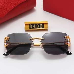 2026 Famous Brand HK6869 Designer Unisex <b>Sunglasses</b> Frameless Metal Optical Lenses UV Protection Square Shape Travel Use - Product Image 4