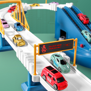 SeaMind Kids Dinosaur Crossing Mountain Road Train Puzzle Toy Combinación Rail Car Adventure Parking Building Toy para plástico - Product Image 6