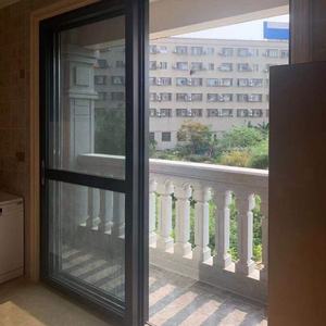 Aluminium Heavy Duty Big Panel <b>Sliding</b> <b>Door</b> Entrance <b>Doors</b> Residential <b>Doors</b> Wooden Grain Glass Graphic Design Stainless Steel - Product Image 1