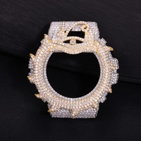 Pièces de montre personnalisées Buss, plaquées or, fabriquées à la main, écologiques, avec diamants Moissanite VVS, lignes géométriques, montre pyramide