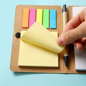 Promotional Eco-friendly Kraft Paper Memo <b>Notepad</b> Sticky Notes Logo Wholesale Creative Reusable Sticky Note Set - Product Image 6