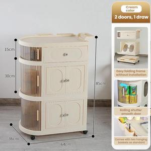 Armoire de rangement pliable à 3 couches en plastique organisateur de chambre à coucher pour garde-robe de bébé pour enfants stockage de vêtements - Product Image 2