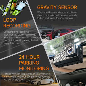 Mới đến xe máy ảnh Dashcam 3 ống kính xe hộp đen góc rộng HD 4K Ba ghi âm tầm nhìn ban đêm lái xe ghi âm - Product Image 4