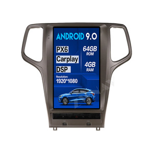 4 + 64 Tesla Phong Cách Màn Hình Lớn <span class=keywords><strong>Android</strong></span> 9.0 Xe Đa Phương Tiện Player Đối Với Jeep Grand Cherokee 2010-2019 GPS âm thanh Đài Phát Thanh stereo đầu đơn vị - Product Image 1